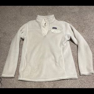 Patagonia kids EUC ivory 1/4 zip pullover Large